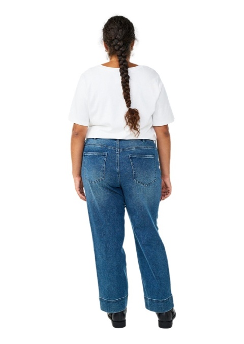 ZIZZI NIEBIESKIE PROSTE JEANSY Z PRZESZYCIAMI 909E