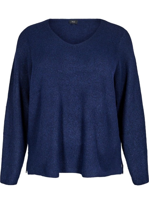 ZIZZI PIĘKNY GRANATOWY SWETER BLUZKA DZIANINA 421A