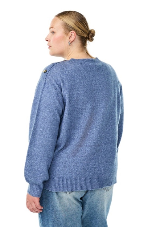 ZIZZI PIĘKNY NIEBIESKI SWETER DZIANINA GUZIKI 473F