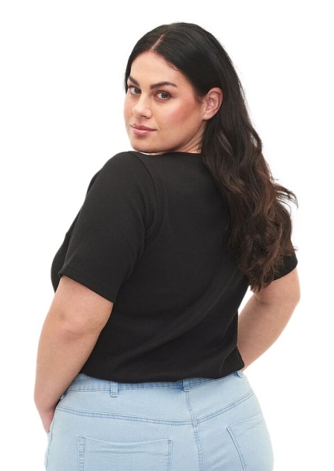 ZIZZI PRĄŻKOWANY CZARNY T-SHIRT 982A