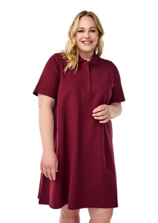 ZIZZI WYGODNA SUKIENKA BORDOWA POLO BAWEŁNA 601B