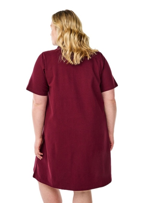 ZIZZI WYGODNA SUKIENKA BORDOWA POLO BAWEŁNA 601B