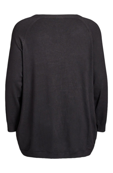 ZIZZI WYGODNA TUNIKA BLUZKA DZIANINA CZARNA 480E