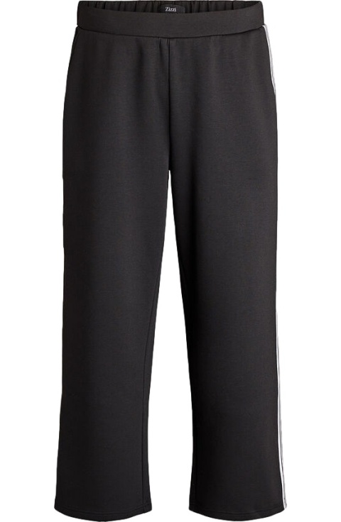 ZIZZI WYGODNE CZARNE SPODNIE PROSTE LAMPASY 303A