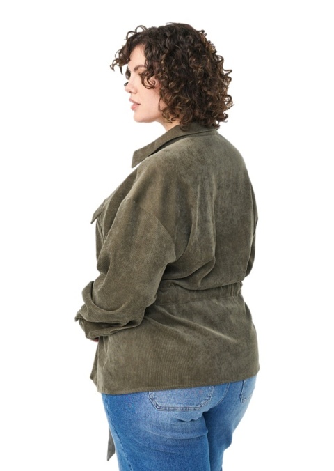 ZIZZI OLIWKOWA SZTRUKSOWA BLUZKA NA SUWAK WIĄZANIE 710A