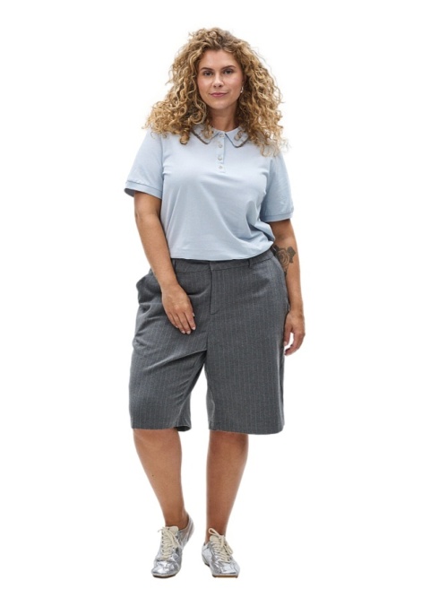 ZIZZI ELEGANCKA KOSZULKA BLUZKA POLO BŁĘKITNA 442A