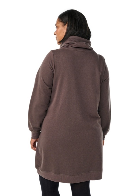 ZIZZI BRĄZOWA BLUZA/TUNIKA Z KOŁNIERZEM KIESZENIE 041B