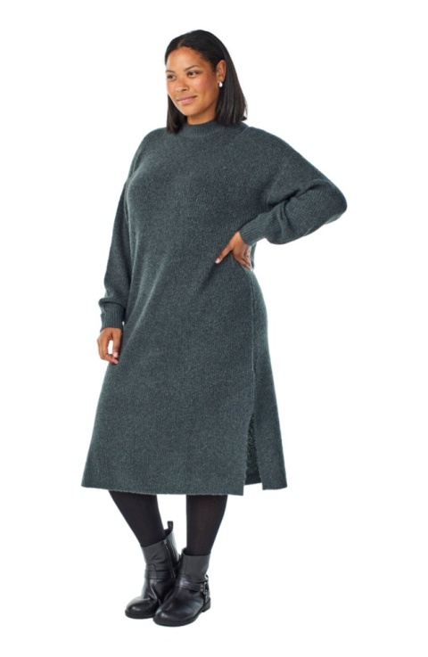 ZIZZI ZIELONA DŁUGA SUKIENKA DZIANINOWA 498B