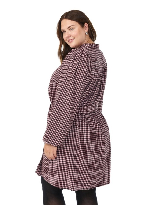 ZIZZI UROCZA BAWEŁNIANA SUKIENKA W KRATĘ WIĄZANIE 180B