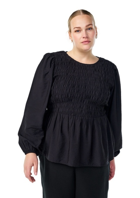 ZIZZI CZARNA ELEGANCKA BLUZKA MARSZCZENIE 532A