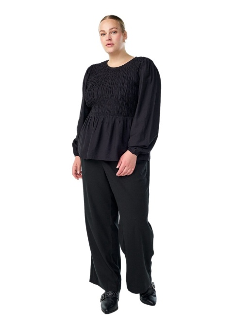 ZIZZI CZARNA ELEGANCKA BLUZKA MARSZCZENIE 532A