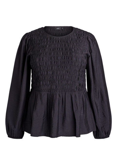 ZIZZI CZARNA ELEGANCKA BLUZKA MARSZCZENIE 532A