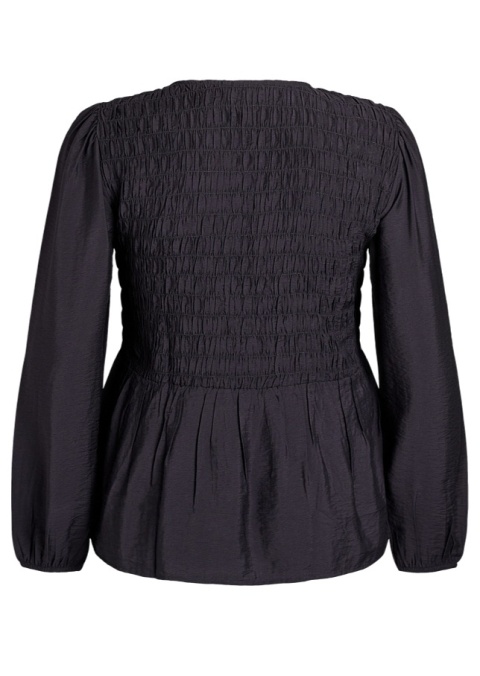 ZIZZI CZARNA ELEGANCKA BLUZKA MARSZCZENIE 532A
