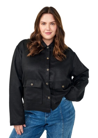 ZIZZI CZARNA ZAMSZOWA KRÓTKA KOSZULA 302A