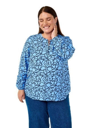 ZIZZI ELEGANCKA NIEBIESKA BLUZKA WZÓR 492A