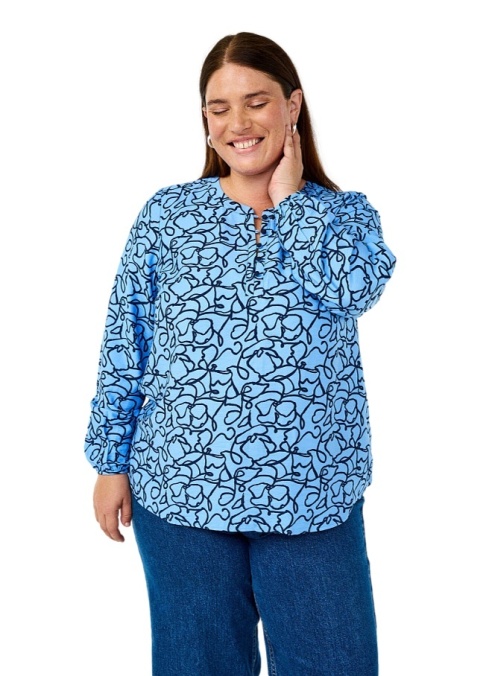 ZIZZI ELEGANCKA NIEBIESKA BLUZKA WZÓR 492A