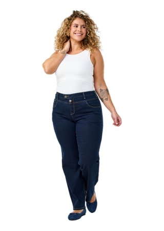 ZIZZI GRANATOWE JEANSY SPODNIE PROSTA NOGAWKA N82 400B