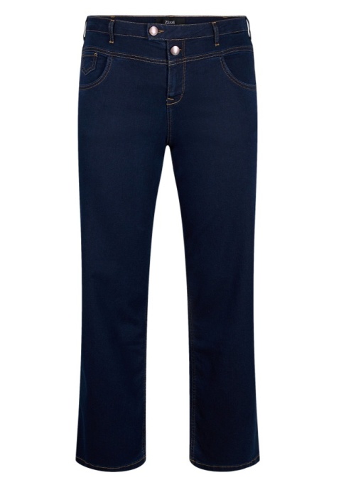 ZIZZI GRANATOWE JEANSY SPODNIE PROSTA NOGAWKA N82 400B