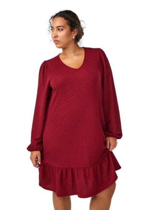 ZIZZI ELEGANCKA CZERWONA SUKIENKA STRUKTURA 500A