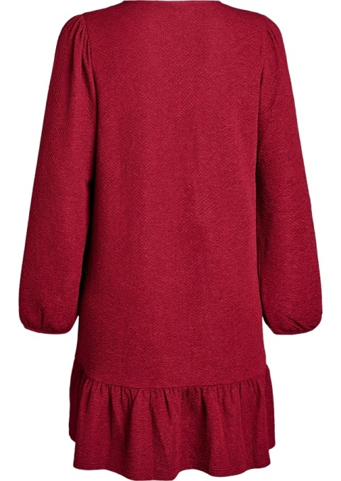 ZIZZI ELEGANCKA CZERWONA SUKIENKA STRUKTURA 500A