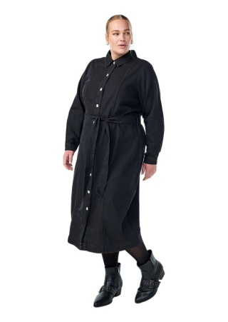 ZIZZI CZARNA JEANSOWA SUKIENKA MIDI WIĄZANIE 124A