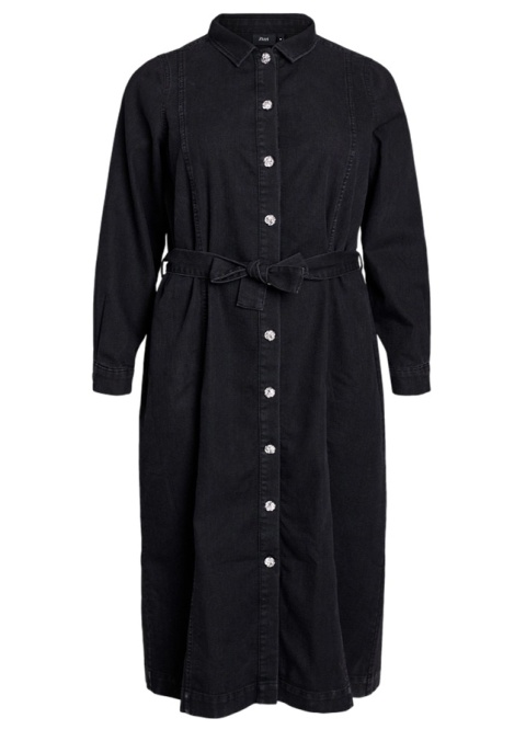 ZIZZI CZARNA JEANSOWA SUKIENKA MIDI WIĄZANIE 124A