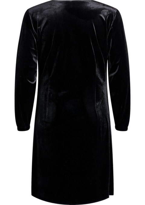 ZIZZI KRÓTKA CZARNA SUKIENKA WELUROWA 336B