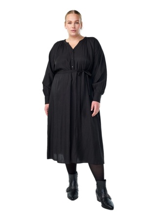 ZIZZI ZWIEWNA CZARNA SUKIENKA MIDI WIĄZANIE 537B