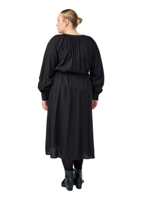 ZIZZI ZWIEWNA CZARNA SUKIENKA MIDI WIĄZANIE 537B