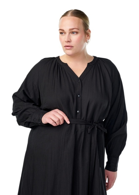 ZIZZI ZWIEWNA CZARNA SUKIENKA MIDI WIĄZANIE 537B