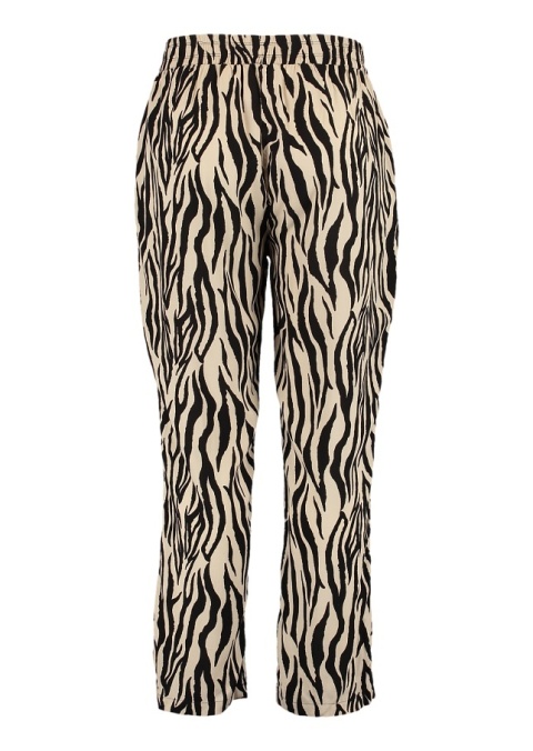 Z-ONE FANTASTYCZNE BEŻOWE SPODNIE WZÓR ZEBRA ZO82