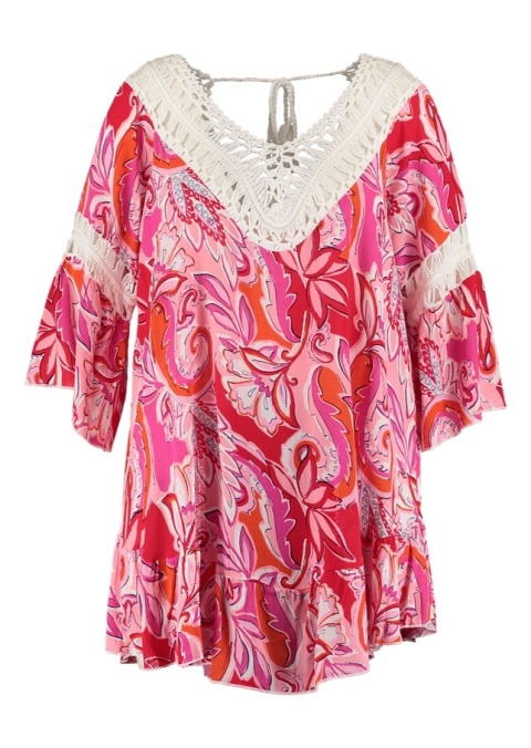 Z-ONE PIĘKNA RÓŻOWA BLUZKA TUNIKA BOHO HAFTY ZO88