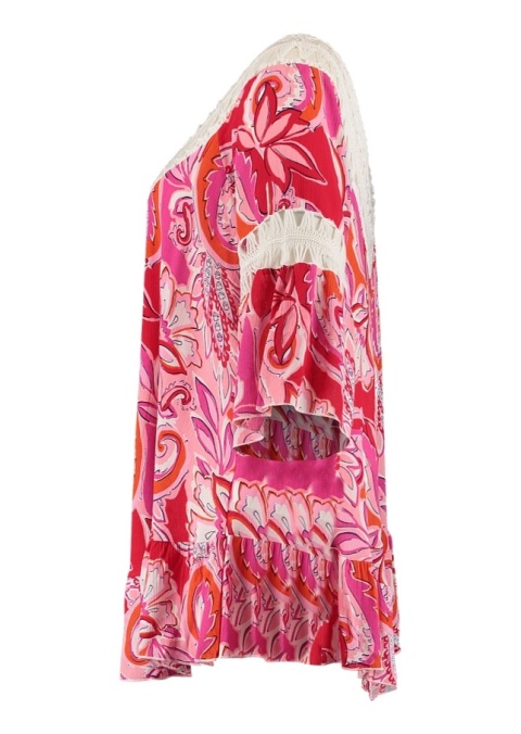 Z-ONE PIĘKNA RÓŻOWA BLUZKA TUNIKA BOHO HAFTY ZO88