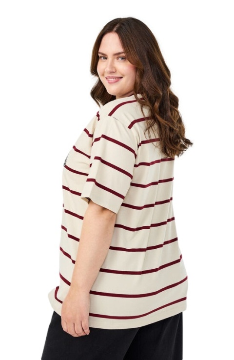 ZIZZI FANTASTYCZNY BEŻOWY T-SHIRT PASKI 684B