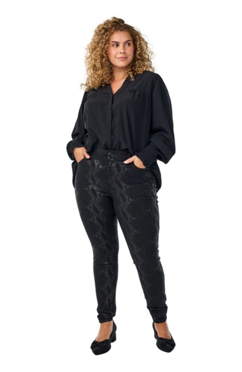 ZIZZI SPODNIE JEANSY CZARE SLIM FIT WZÓR 288A