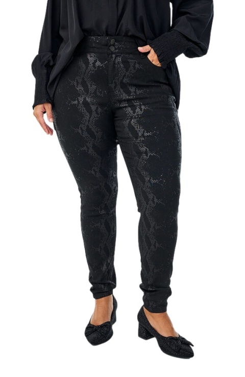 ZIZZI SPODNIE JEANSY CZARE SLIM FIT WZÓR 288A