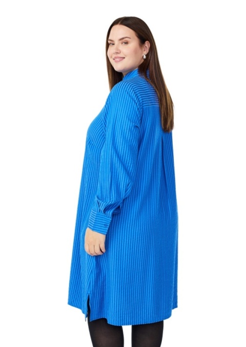 ZIZZI NIEBIESKA SUKIENKA KOSZULOWA W PASKI 536B