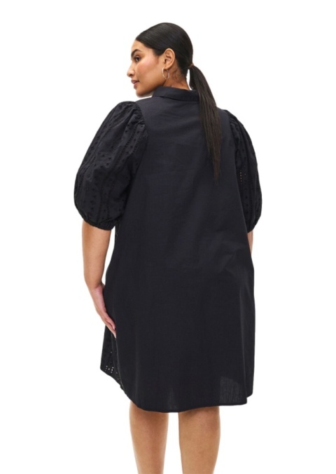 ZIZZI PIĘKNA CZARNA SUKIENKA KOSZULOWA HAFT 982B