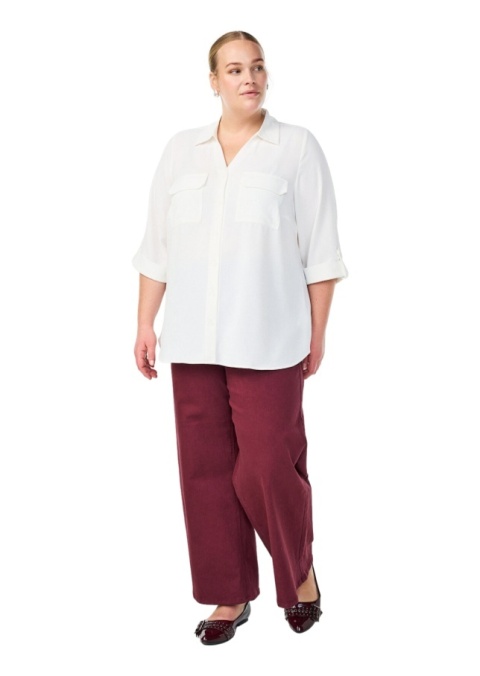 ZIZZI LUŹNA BIAŁA BLUZKA KOSZULOWA 054E