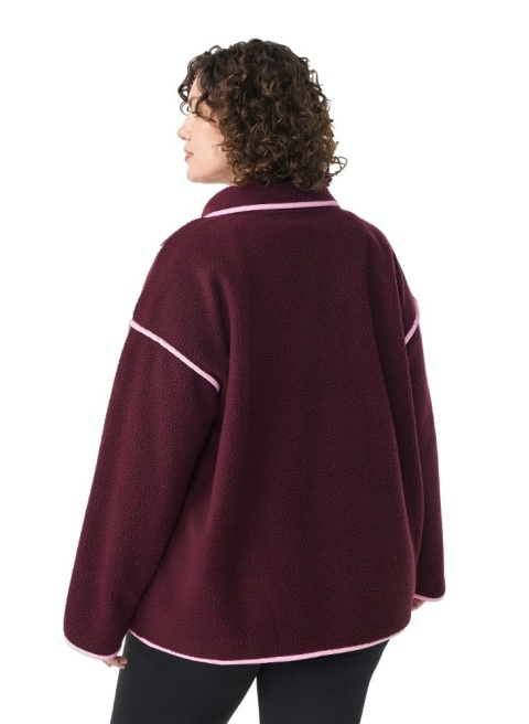 ZIZZI BORDOWA KURTKA POLAROWA PIKOWANE DETALE 274A