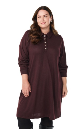 ZIZZI CIEMNOBORDOWA SUKIENKA POLO 071R