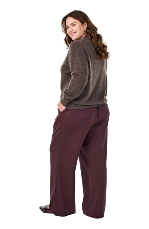 ZIZZI CIEMNOBORDOWE SPODNIE PROSTE LUŹNE 300B