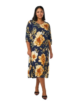 ZIZZI FANSTASTYCZNA SUKIENKA Z WISKOZY KWIATY 057V