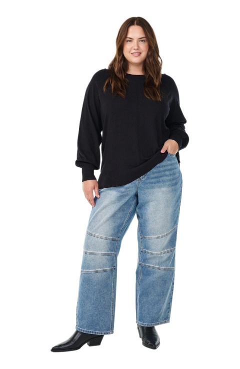 ZIZZI FANTASTYCZNA BLUZKA DZIANINOWA CZARNA 479A