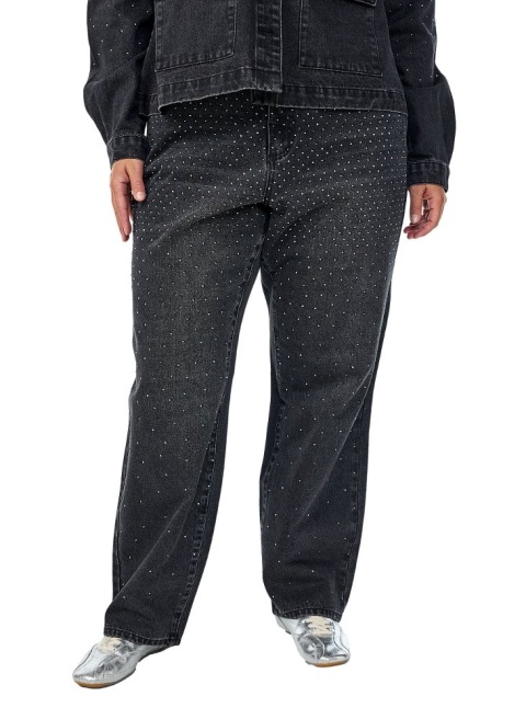 ZIZZI IMPREZOWE PROSTE JEANSY CYRKONIE 111AW