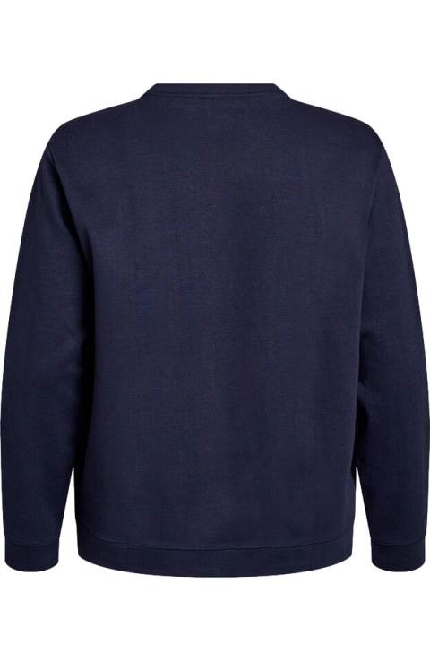 ZIZZI KLASYCZNA GRANATOWA JEDNOLITA BLUZA 061A