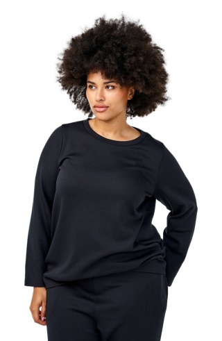 ZIZZI KLASYCZNA CZARNA JEDNOLITA BLUZKA 055M