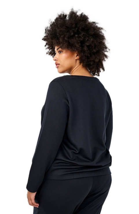 ZIZZI KLASYCZNA CZARNA JEDNOLITA BLUZKA 055M