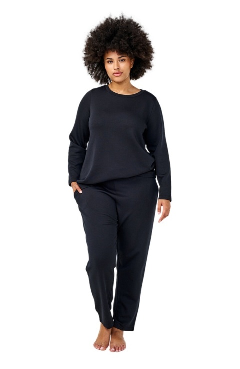 ZIZZI KLASYCZNA CZARNA JEDNOLITA BLUZKA 055M