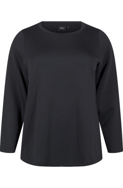 ZIZZI KLASYCZNA CZARNA JEDNOLITA BLUZKA 055M